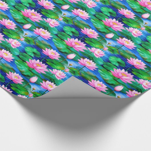 Roze Lotus bloemen op een vijver Cadeaupapier (Hoek)