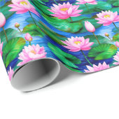 Roze Lotus bloemen op een vijver Cadeaupapier (Rol Hoek)