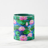 Roze Lotus bloemen op een vijver Mok (Midden)