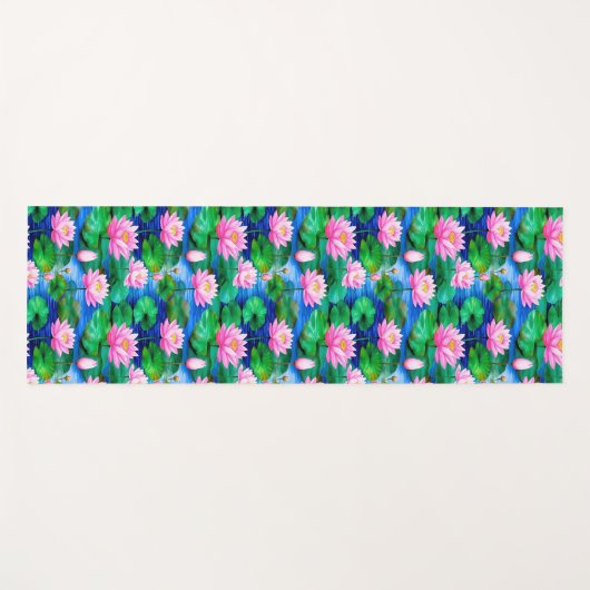 Roze Lotus bloemen op een vijver Yogamat (Voorkant (horizontaal))