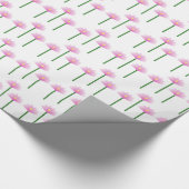 Roze Lotus bloemen op groene stengels Cadeaupapier (Hoek)