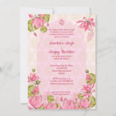 Roze Lotus bloemen tuinlantaarn Indiaanse bruiloft Kaart (Achterkant)