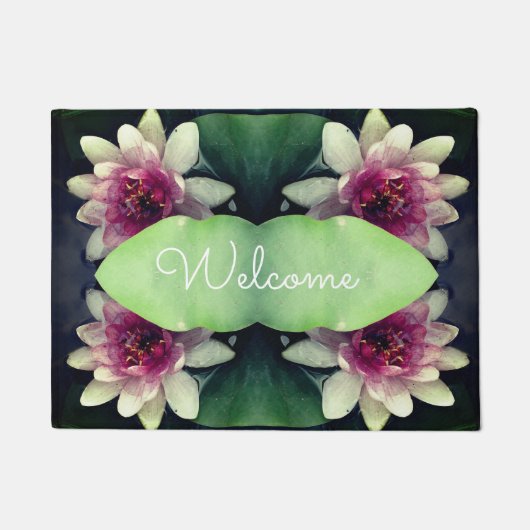Roze Lotus Bloemen, welkom deur mat (Voorkant)