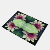 Roze Lotus Bloemen, welkom deur mat (Schuin)