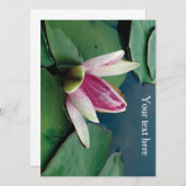 Roze Lotus Bloesem Bloem Foto Uitnodiging (Voorkant / Achterkant)