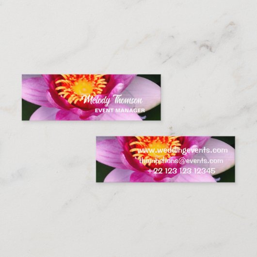 Roze Lotus Bloom, Mini Visitekaartje (Voorkant / Achterkant)