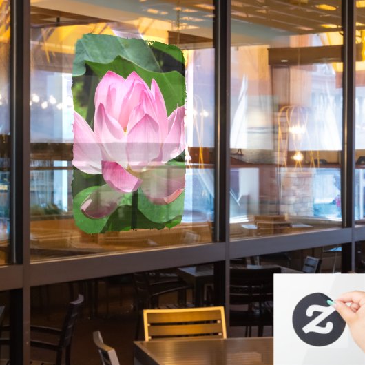 Roze Lotus Bloom Raamsticker (Restaurant Raam)
