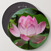 Roze Lotus Bloom Ronde Button 6,0 Cm (Voorkant /achterkant)