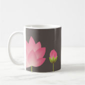 Roze lotus blossom, aangepaste naam bridal coffees koffiemok (Links)