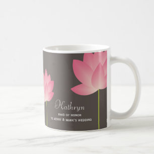 Roze lotus blossom, aangepaste naam bridal coffees koffiemok