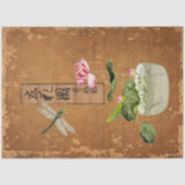 Roze Lotus Blossom Dragonfly  ontkoppelingskunst Tissuepapier (Voorkant)