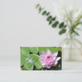 Roze Lotus Blossom en Groene LilyPads,  Visitekaartje (Staand voorkant)