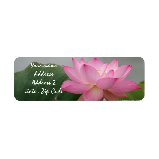 Roze Lotus Blossom Etiket (Voorkant)