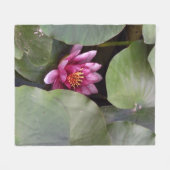 Roze Lotus Blossom Fleece Deken (Voorkant (Horizontaal))