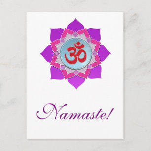 Roze lotus briefkaart