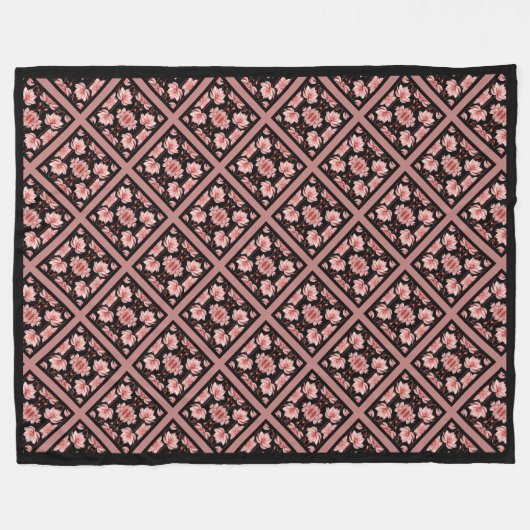 Roze Lotus Classic Fleece Deken (Voorkant (Horizontaal))