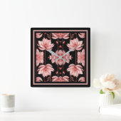 Roze Lotus Classic Vierkante Klok (Huis)