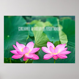 Roze Lotus Couple Inspiration Pair Pond Green Leaf Poster