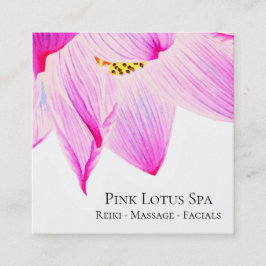 *~* Roze Lotus Day Spa - Reiki Massage Skin Care Vierkante Visitekaartje