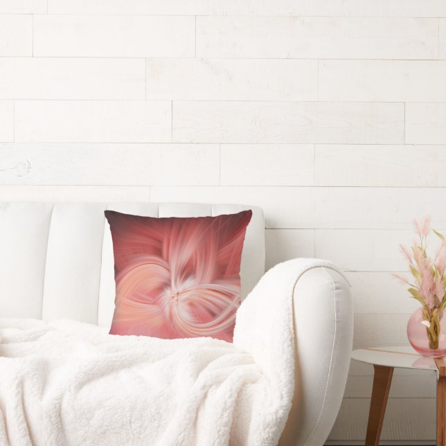 Roze Lotus Elegant Modern Abstract Lichtpatroon Kussen (Bank)