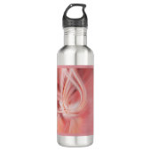 Roze Lotus Elegante Moderne Minimalistische Abstra Waterfles (Voorkant)