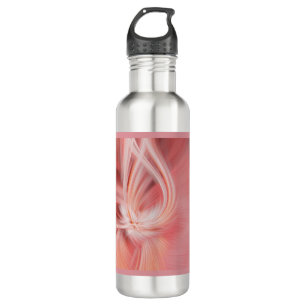 Roze Lotus Elegante Moderne Minimalistische Abstra Waterfles