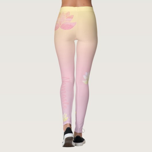 Roze lotus energie leggings (Achterkant)