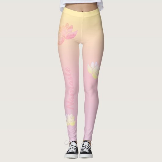 Roze lotus energie leggings (Voorkant)