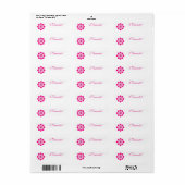 Roze lotus etiket (Full Sheet)
