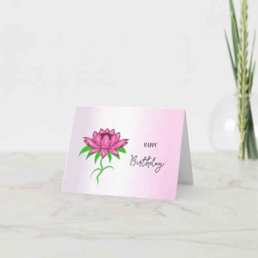 Roze lotus feestdagen kaart (Voorkant)