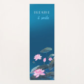 Roze Lotus Floral Mindfulness Quote Dark Blue Yogamat (Voorkant)