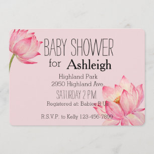 Roze Lotus Flower baby shower Kaart