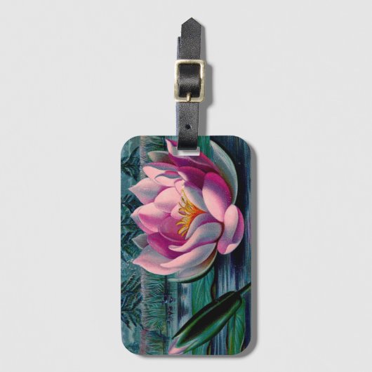  roze Lotus Flower Bagagelabel (Voorkant (verticaal))