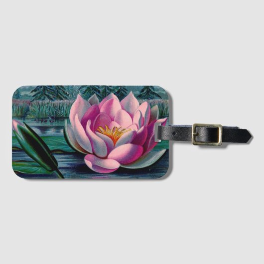 roze Lotus Flower Bagagelabel (Voorkant (horizontaal))