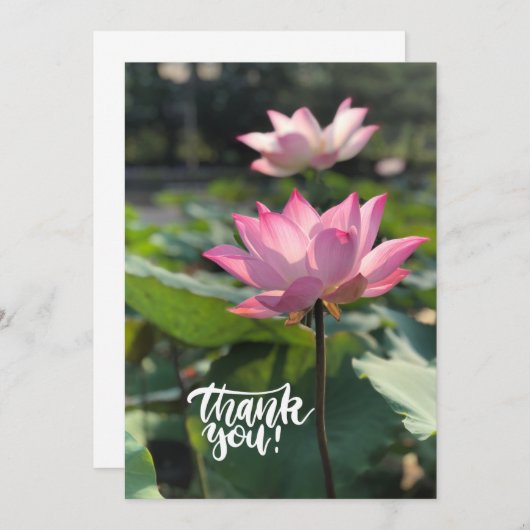 Roze Lotus Flower Bedankt (Voorkant / Achterkant)