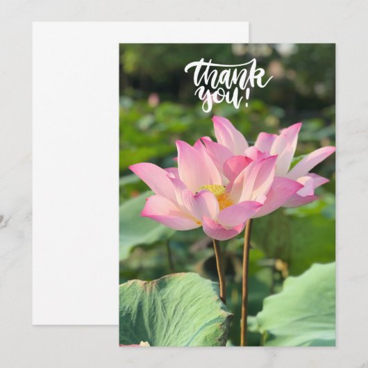 Roze Lotus Flower Bedankt (Voorkant / Achterkant)