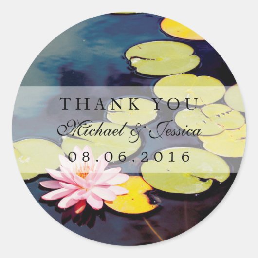 Roze Lotus Flower Bedankt dat je Stickers labelt (Voorkant)