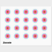 Roze Lotus Flower Blue Wedding Ronde Sticker (Vel)
