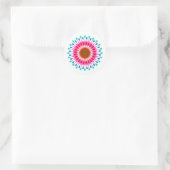 Roze Lotus Flower Blue Wedding Ronde Sticker (Tas)