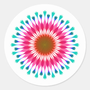 Roze Lotus Flower Blue Wedding Ronde Sticker