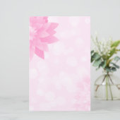 Roze Lotus Flower Bokeh Briefpapier (Staand voorkant)