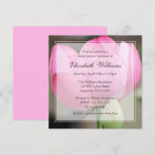 Roze Lotus Flower Bridal Shower Invitations Kaart (Voorkant / Achterkant)