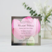 Roze Lotus Flower Bridal Shower Invitations Kaart (Staand voorkant)