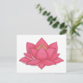 Roze Lotus Flower Briefkaart (Staand voorkant)