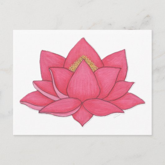 Roze Lotus Flower Briefkaart (Voorkant)