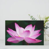 Roze Lotus Flower Briefpapier (Staand voorkant)