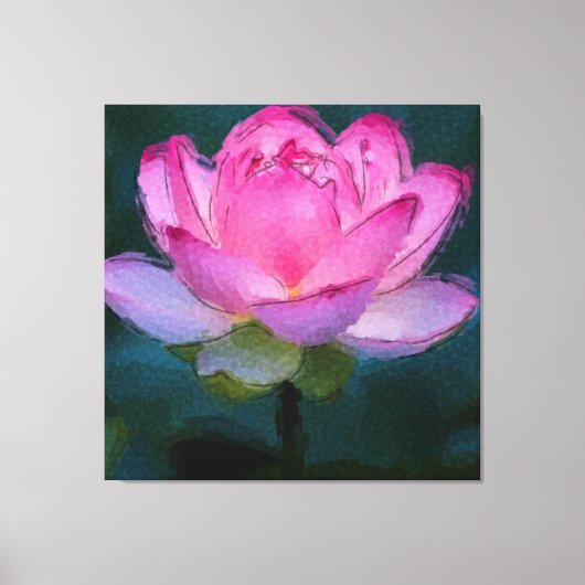 Roze Lotus Flower Canvas Afdruk (Voorkant)
