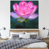 Roze Lotus Flower Canvas Afdruk (Insitu (Slaapkamer))