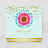 Roze Lotus Flower Confetti Yoga Meditation Spa Vierkante Visitekaartje (Voorkant)