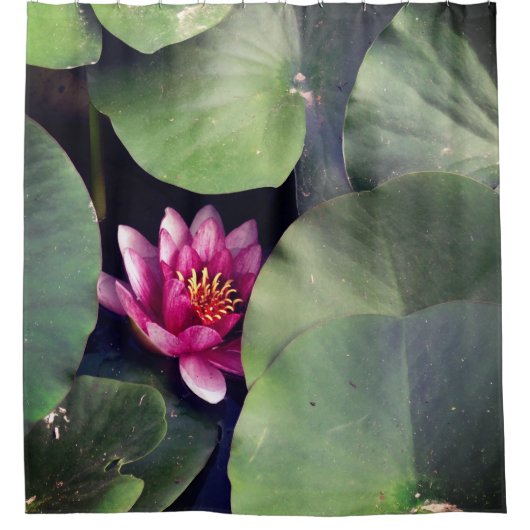 Roze Lotus Flower Douchegordijn (Voorkant)